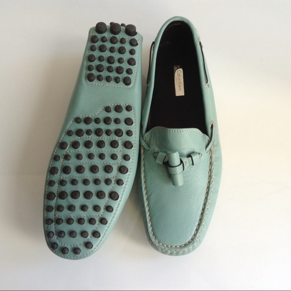 NWT Calvin Klein Collection turquoise loafers - Picture 4 of 5